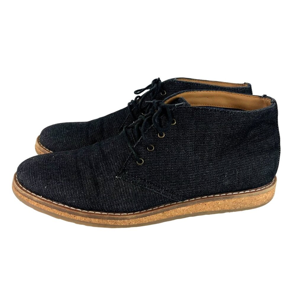 Seven 91 Mens Chukka Boots Size 10 Blue Denim Upper & Rubber Sole